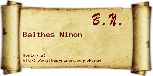 Balthes Ninon névjegykártya